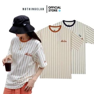 Áo Thun New Era Logo Chữ Thêu Sọc Dọc 3 Màu Form Rộng Nam Nữ Unisex Chuẩn Cotton Cao Cấp | NothingClub