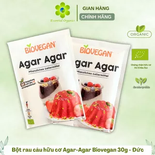 Bột rau câu hữu cơ Agar-Agar Biovegan 30g Đức date 31/07/2024