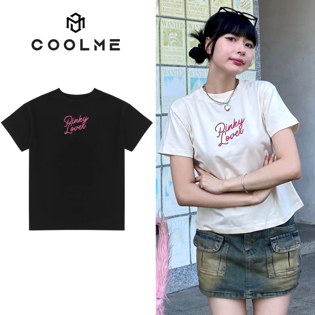 Áo baby tee nữ COOLME/PINKY, áo thun babytee basic 100% cotton 250gsm local brand hồng be trắng đen