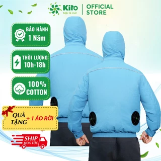 Áo Điều Hòa KITO Chính Hãng, Công nghệ Chống Chai Pin Battery Health Engine, Áo 100% COTTON 2 Lớp