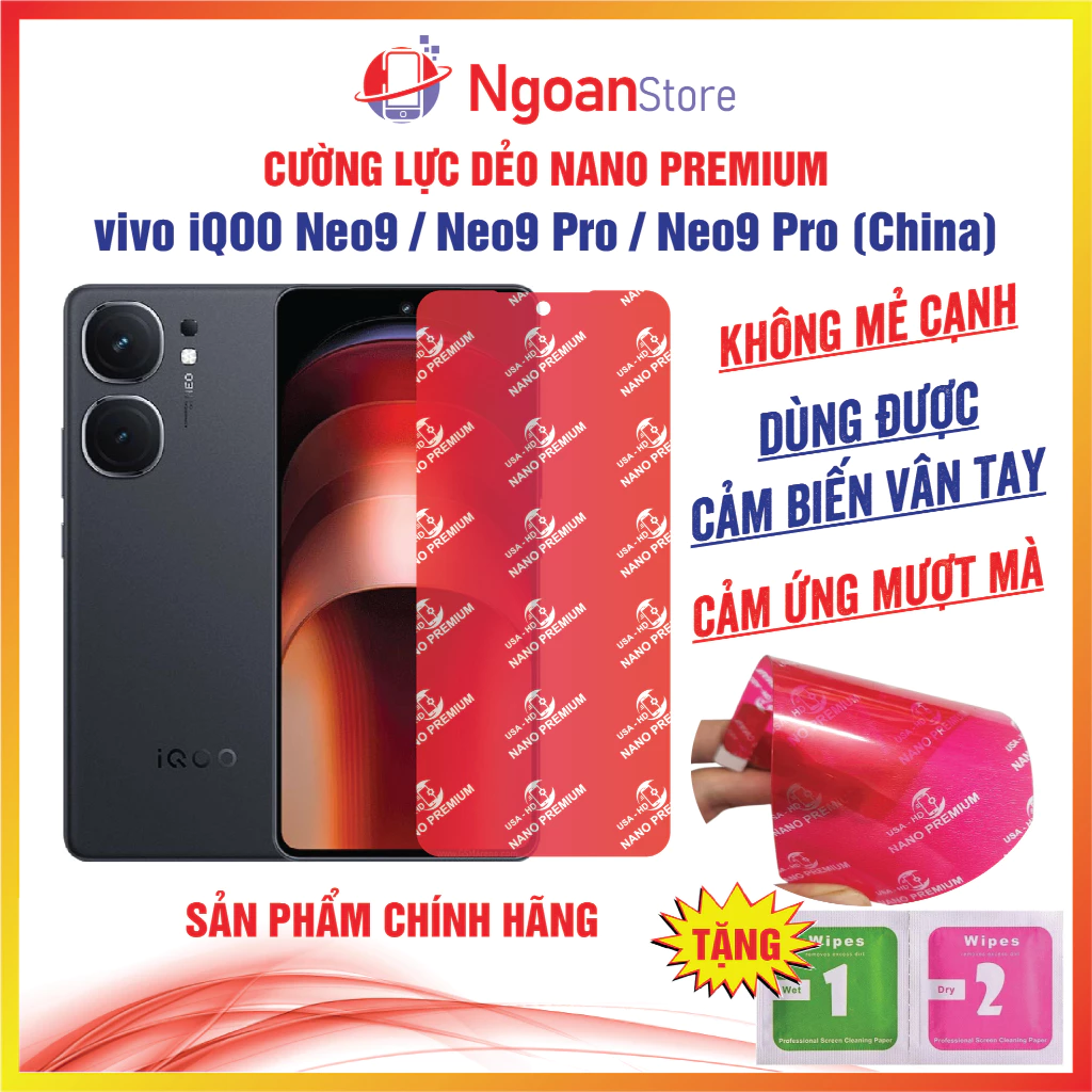 Cường lực dẻo vivo iQOO Neo9 / Neo9 Pro chống xước vỡ bảo vệ màn hình - Ngoan Store