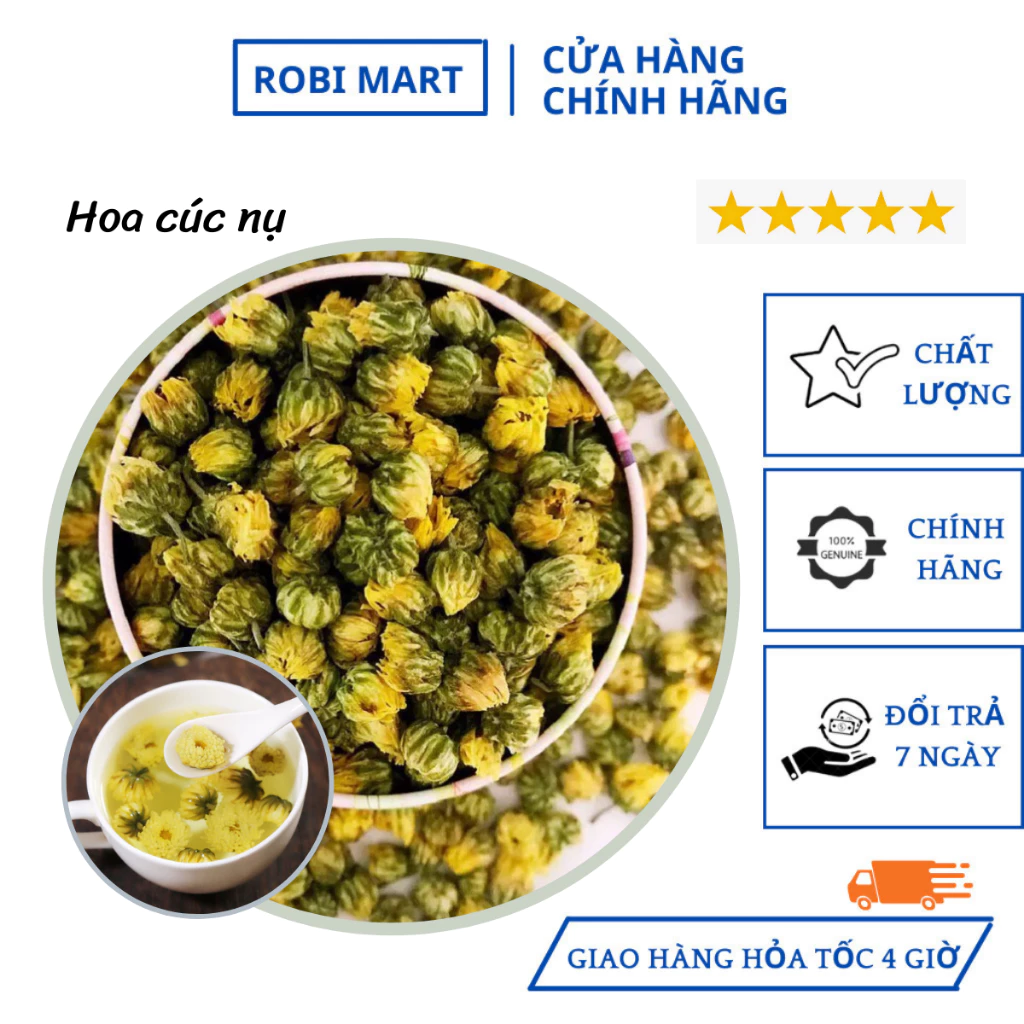 Hoa cúc nụ sấy khô robimart thanh nhiệt, đẹp da - gói 20g, 50g