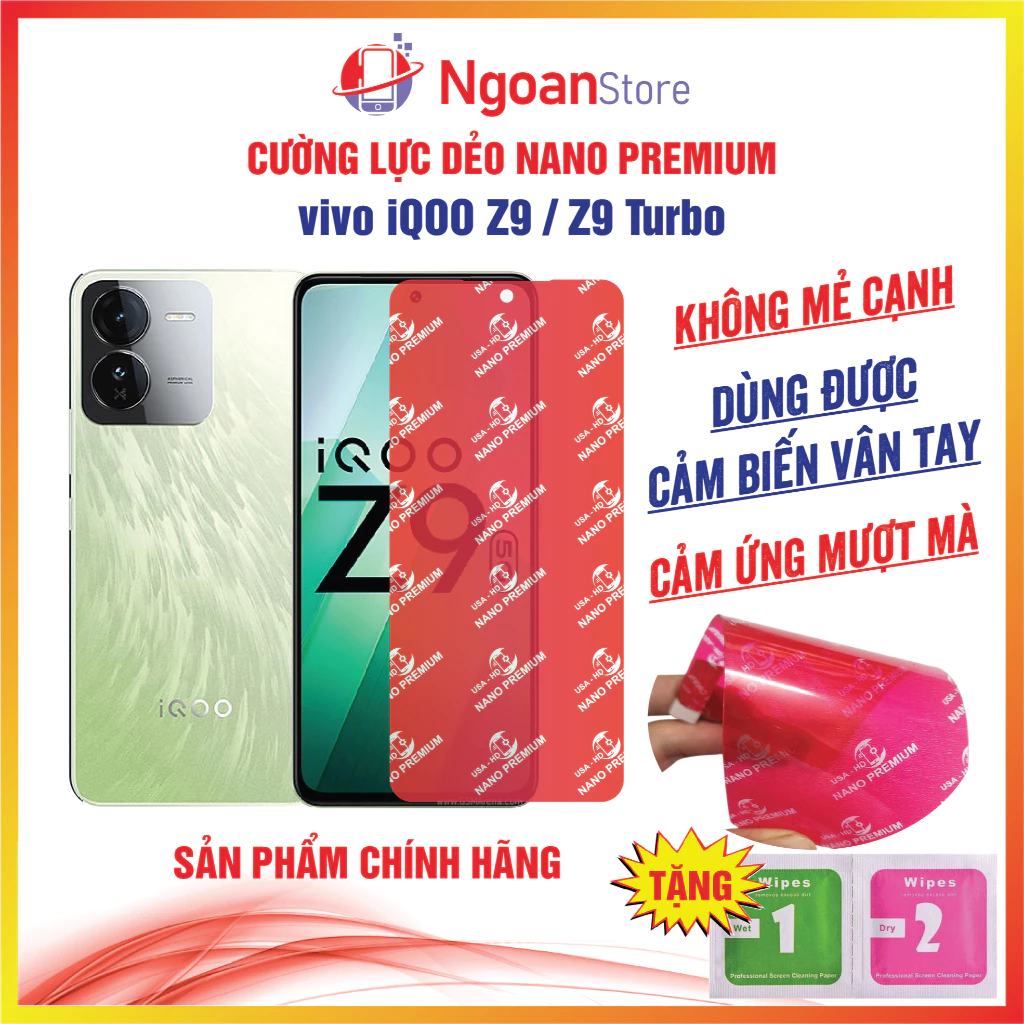 Cường lực dẻo vivo iQOO Z9 / Z9 Turbo chống xước vỡ bảo vệ màn hình - Ngoan Store