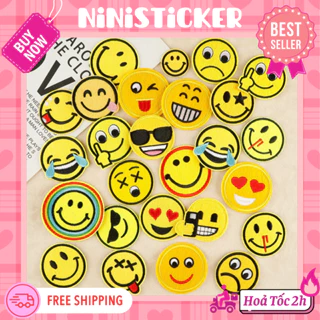 Iron Patch, Miếng Ủi Thêu Quần Áo, Sticker Vá Đồ Rách Mặt Cười Emoji Biểu Tượng Cảm Xúc Ninisticker