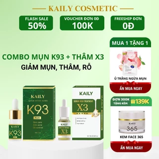 Combo Giảm Mụn Thâm K93 + X3 - Tinh Chất Mụn K93 + Tinh Chất Thâm X3 - Kaily Cosmetic