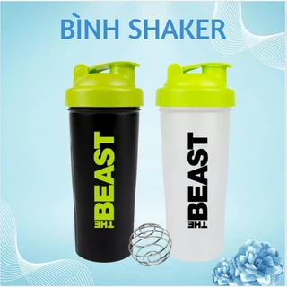 Bình Lắc Tập Gym Bình Nước Thể Thao [ Có CHIA VẠCH + LÒ XO] Shaker Beast 600Ml