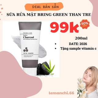 Sữa Rửa Mặt Than Hoạt Tính Bring Green Bamboo Charcoal Pore Purifying Cleansing Foam 200ml