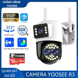 Camera YooSee 3 Mắt PTZ R3 8.0MPx, Độ Phân Giải 4K (4096x2160), Siêu Nét, Đàm Thoại 2 Chiều, Zoom 10X, Ban Đêm Màu