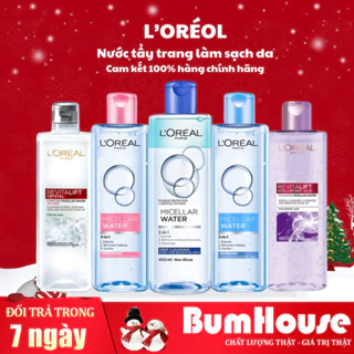 Nước Tẩy Trang L'Oreal Làm Sạch, Dưỡng Ẩm Cho Mọi Loại Da 3in1 Micellar Water Loreal 400ml