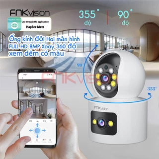 Camera hai mắt FNKvision 8.0mp Yoosee, camera wifi 360 độ, xem đêm có màu, bảo hành 12 tháng