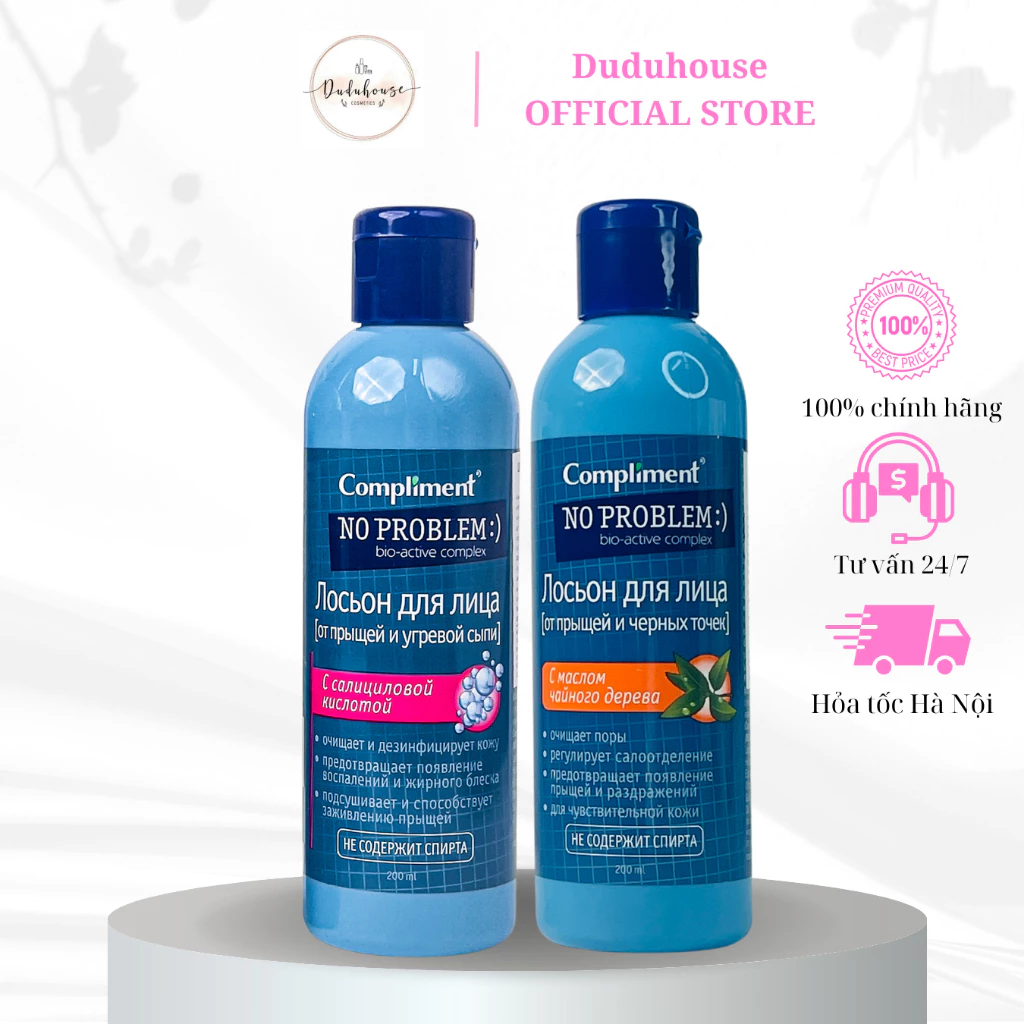 Toner BHA Compliment No Problem làm sạch sâu, kiềm dầu, giảm mụn, mờ thâm 200ml Duduhouse