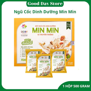 Ngũ cốc dinh dưỡng Min Min 29 loại hạt vị truyền thống,ngũ cốc bồi bổ sức khỏe cho mọi lứa tuối,hộp 500 gram gồm 25 gói