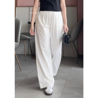 Quần dài linen lưng thun ống rộng hack dáng- Lên form chuẩn đétttt 🔥🤎 Mix&match với cả thế giới đều đẹp