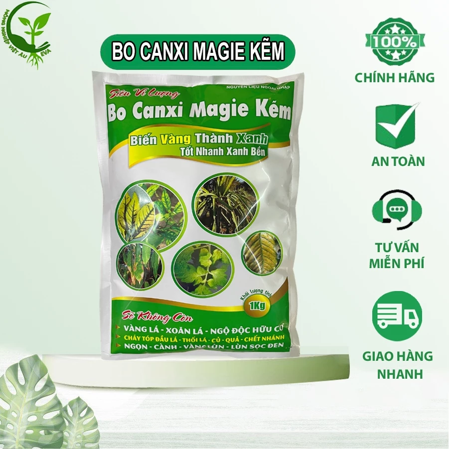 Siêu Vi Lượng Bo Canxi Magie Kẽm nguyên liệu nhập khẩu gói 1kg EVA80 NongNghiepVietAu