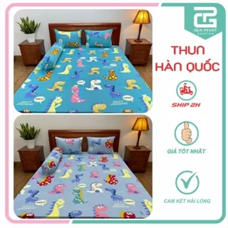 Bộ Ga Giường Thun Lạnh Hàn Quốc 4 Món ( 1 ga bọc + 2 vỏ gối nằm + 1 vỏ gối ôm )