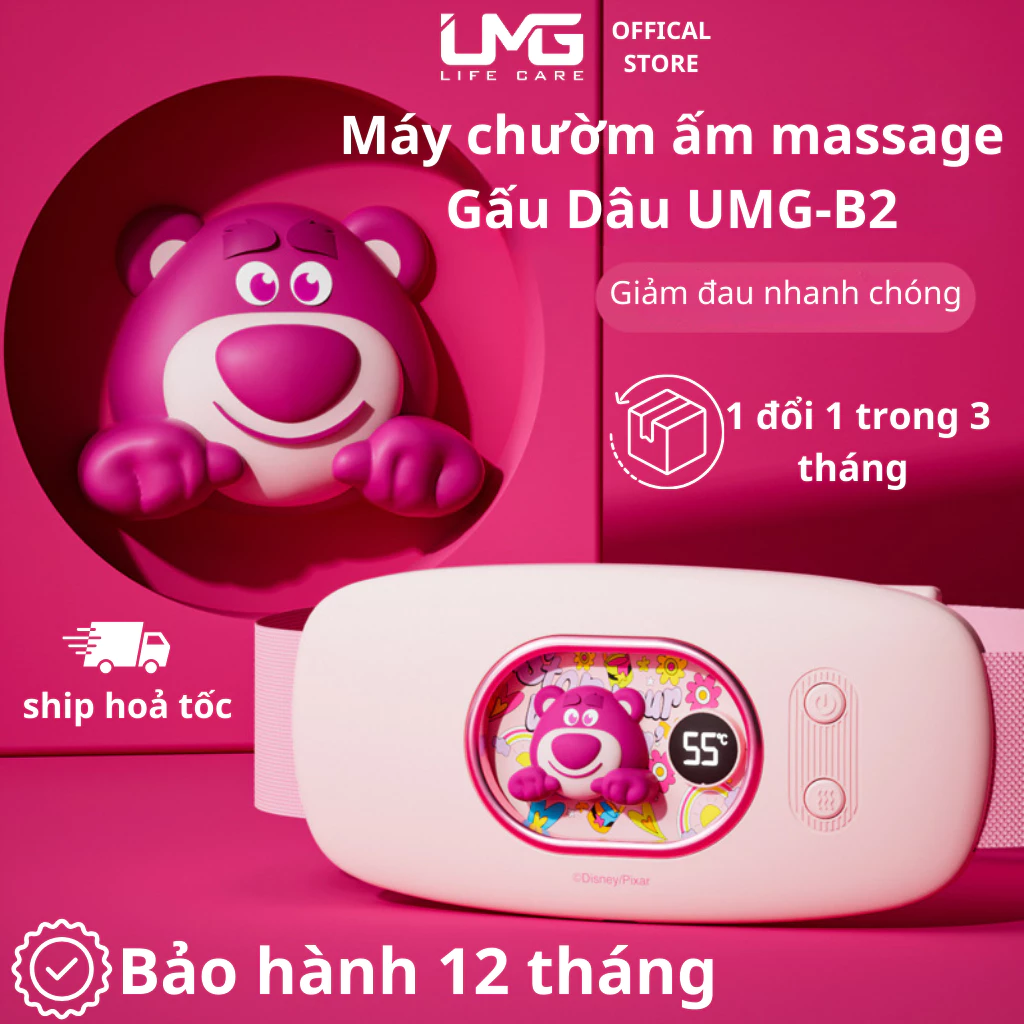 Máy massage chườm ấm bụng Gấu Dâu MAT-B2 giảm đau bụng kinh cho bạn gái