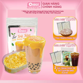 Trà sữa tự pha Bếp Của Mẹ Onici Set nguyên liệu trà sữa Kem trứng mix vụn dừa nướng cao cấp 20 - 25 ly