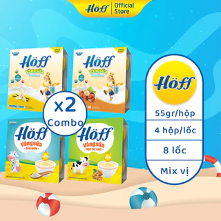 2 Combo váng sữa Hoff mix vị cho bé cải thiện hệ miễn dịch bổ sung protein và canxi - 8 LỐC (16 hộp x 55g)