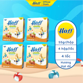 Váng Sữa vị HẠT DẺ Hoff cho bé từ 6 tháng tuổi, giàu protein và canxi, tăng cường hệ miễn dịch - 4 LỐC (16 hộp x 55g)