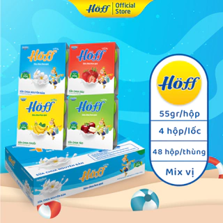 Sữa Chua trẻ em Hoff Mix bốn vị 1 THÙNG- 12 LỐC ( 48 hộp x 55gr)