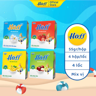 Sữa Chua trẻ em Hoff bốn vị - 4 LỐC (16 hộp x 55g)