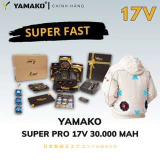 Áo điều hòa Nhật Bản Yamako Super Pro 17v - 30.000MAH màu Ghi Sáng,