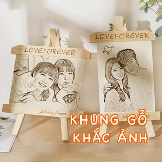 Quà tặng bạn gái, bạn trai ý nghĩa,  tranh gỗ khắc ảnh làm quà handmade tặng sinh nhật, kỉ niệm, valentine, 20/10, 8/3