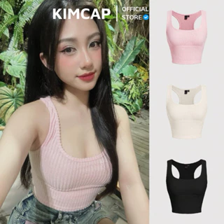 Áo sát nách gân đan thun lông màu trơn croptop (3 màu)