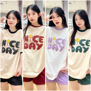 [ Rẻ vô địch ] Set bộ đùi chất cotton su form rộng tay lỡ - Nice day in nổi