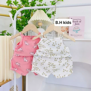 COMBO 2 BỘ QUẦN ÁO 2 DÂY HỌA TIẾT DỄ THƯƠNG CHO BÉ GÁI SIZE 6-16KG