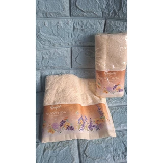 Khăn cotton vàng viền hình hoa Lavender Comfort