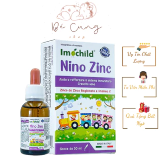 Imochild Nino Zinc - Kẽm nhỏ giọt cho trẻ từ sơ sinh giúp tăng đề kháng cho bé, bé ăn ngon (Nhập khẩu Italia Lọ 30 ml)