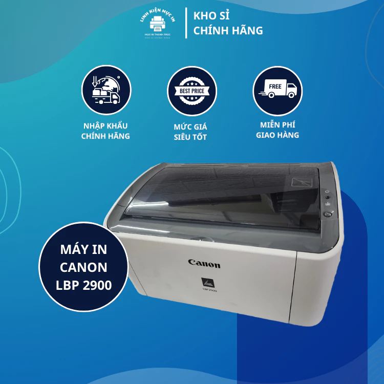 Máy in canon LBP 2900/3000 chính hãng độ mới cao mực in mượt mà tặng kèm phụ kiện và hộp mực mới