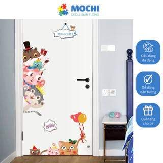 Decal dán tường hình con vật dán nhà vệ sinh phòng khách phòng bếp phòng ngủ đều đẹp | Mochi