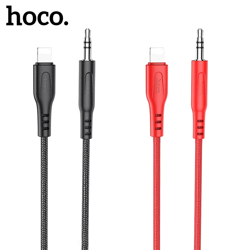 Cáp chuyển âm thanh Hoco UPA18 từ Lingning sang 3.5mm, dùng truyền nhạc vào cổng AUX cho Ô tô, loa, tai nghe