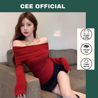 Áo kiểu tay dài trễ vai CEE OFFICIAL ôm eo tôn dáng quyến rũ P44