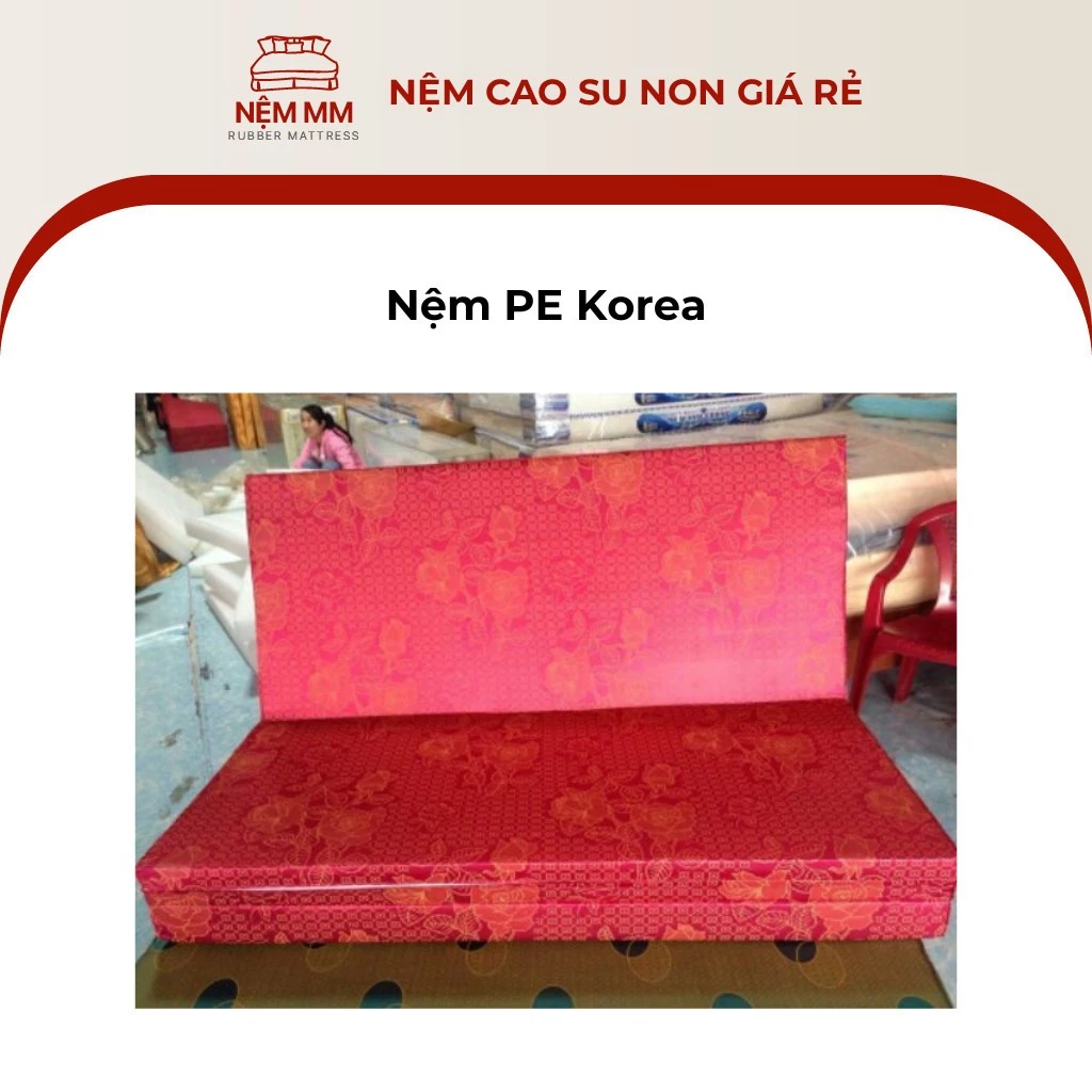 Nệm PE Korea Gấp 3 Đủ Các Size - Đệm Gấp Cao Cấp Tiện Lợi, Thoáng Mát