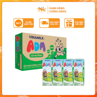 Sữa Vinamilk ADM - Sữa Dinh Dưỡng Tạp Hóa Nam Linh Có Đường, Kẽm Selen Vitamin D3 Tăng Đề Kháng Thùng 48 Hộp 180ml