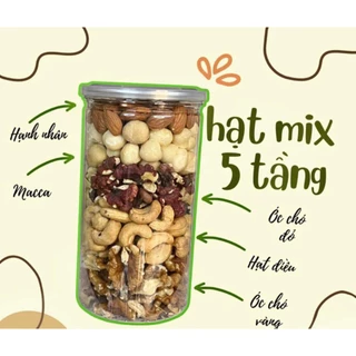 Hạt Dinh Dưỡng Mix 5 Loại Hạt, Ngũ Cốc Siêu Hạt Granola Mix Hạt Cao Cấp Happy Food ( Mua 2 Hộp Tặng 2 Thanh Gạo Lứt)