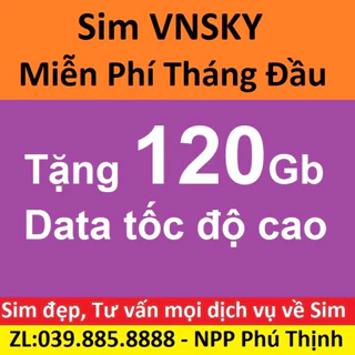 Sim data vnsky, Miễn phí tháng đầu, Tặng data tốc độ caom Miễn phí data tốc độ thường