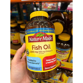 [US]Viên uống dầu cá Fish Oil Nature Made Mẫu Mới 300v hàng Mỹ