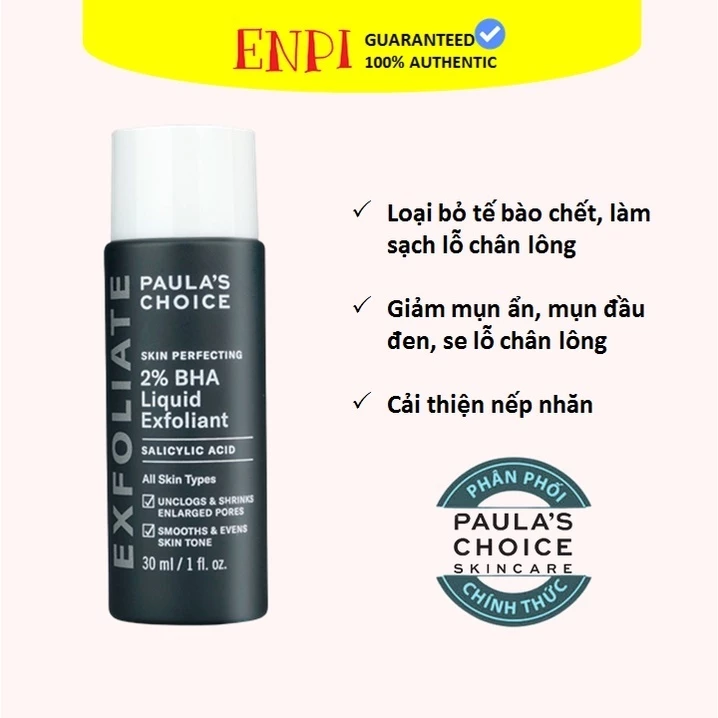 Dung Dịch Tẩy Da Chết Paula’s Choice 2% BHA 30ml (spa)