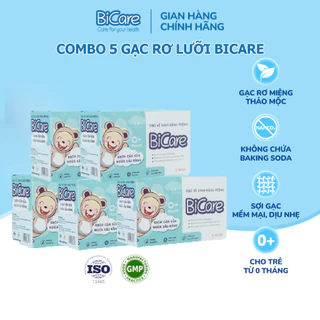 Combo 5 Hộp Gạc Rơ Lưỡi (Hộp 30 gói, 45 gói) BiCare Vệ Sinh Răng Miệng Cho Bé