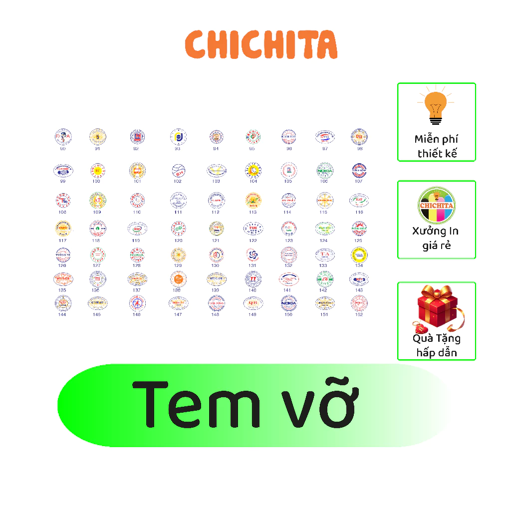 IN Tem Vỡ -  Chichita Bế theo yêu cầu A4