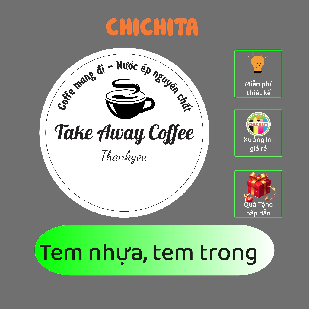 IN Tem Nhựa- Chống nước - CHICHITA Bế theo yêu cầu A3