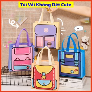 Túi vải không dệt cute đa năng chống thấm nước nhiều hình dễ thương thiết kế kèm quai đeo chắc chắn