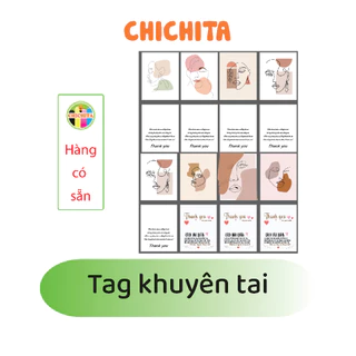 100 cái tag bìa treo khuyên, thẻ treo bông tai, Earring hang tags  Chichita Kt7x5.4cm.Có sẵn