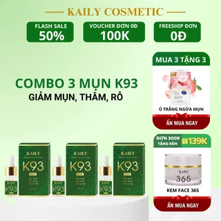 Combo 3 Tinh Chất Mụn K93 (Giá sỉ) - Tặng Kèm 3 Ủ Trắng Ngừa Mụn - KAILY COSMETIC