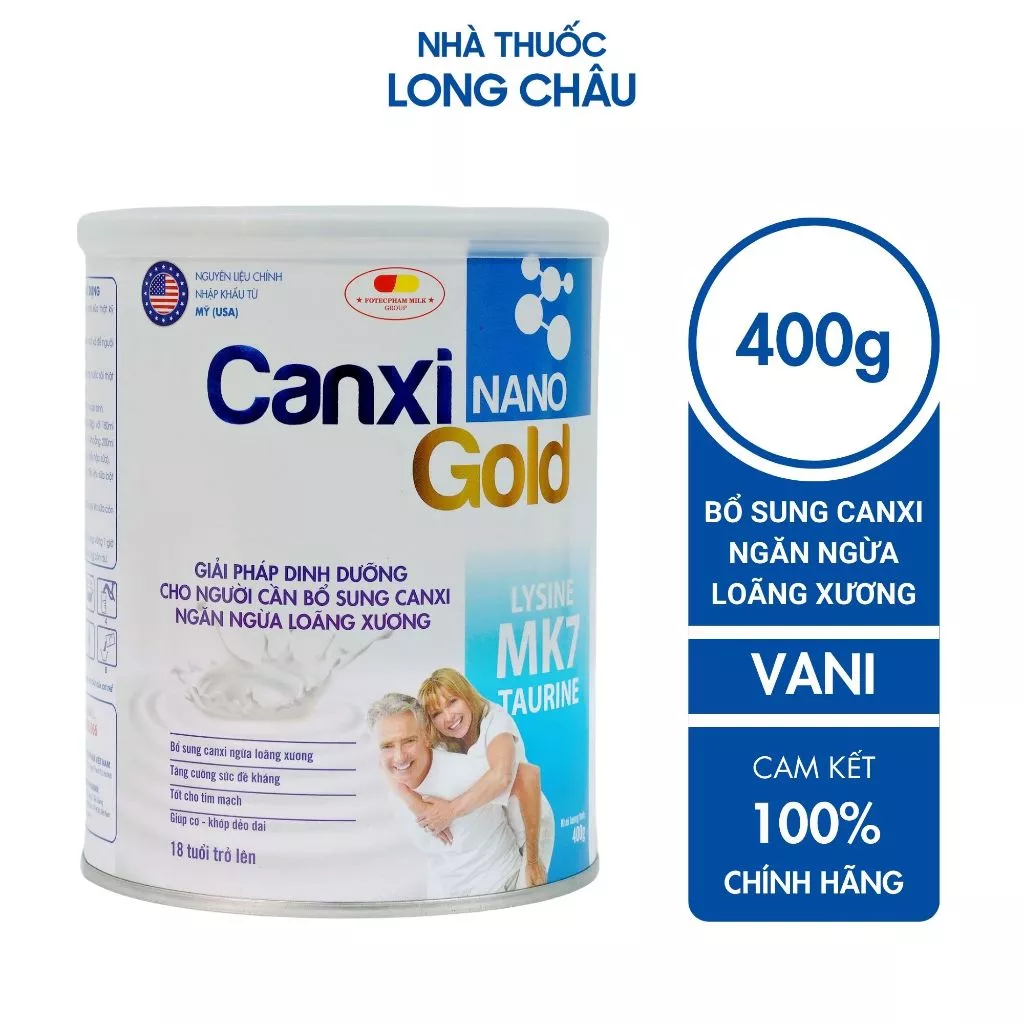 Sữa CanXi Cho Người Già Hỗ Trợ Xương Khớp Bổ Sung Canxi Ngăn Ngừa Loãng Xương Canxi Nano Gold