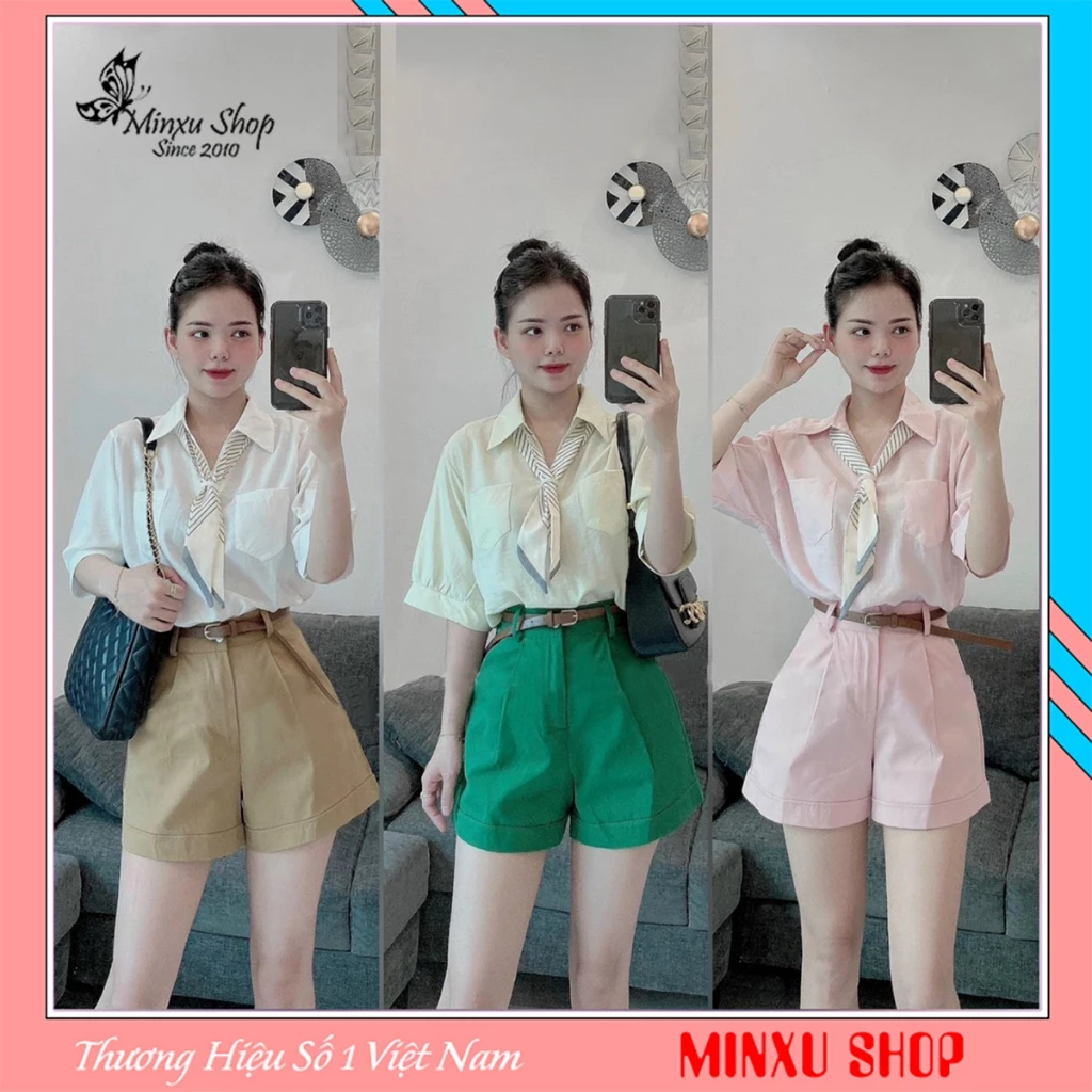 Quần Short, Quần  Đùi Nữ Gấp Gấu Chất Kaki Đẹp Nhiều Màu Trẻ Dễ Phối Đồ Minxu Shop - Q706